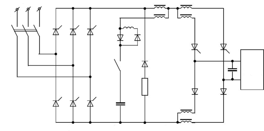Структурная схема тиристорного преобразователя частоты